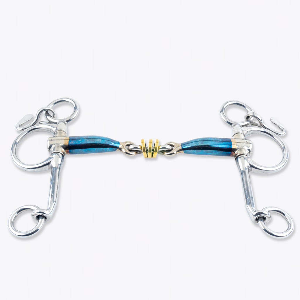 Sweet Iron Pelham Horse Bit With Copper Rollers - Double Jointed For All Sizes